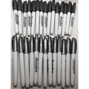 Motiskyy lot Set pack of 28 metallic silver Permanent Markers Metal Resistance